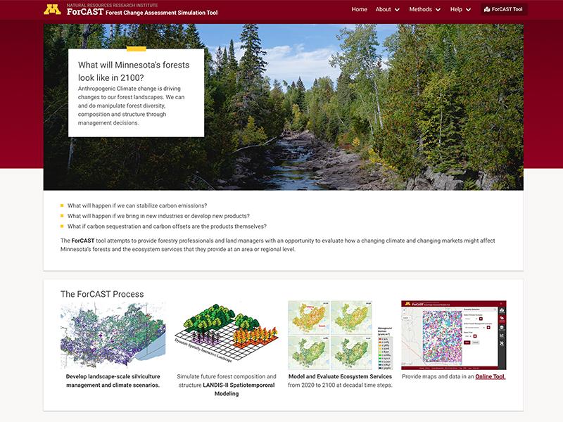 Screenshot of ForCAST website homepage